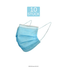Laden Sie das Bild in den Galerie-Viewer, 10er Pack Einwegmasken - nicht medizinisch
